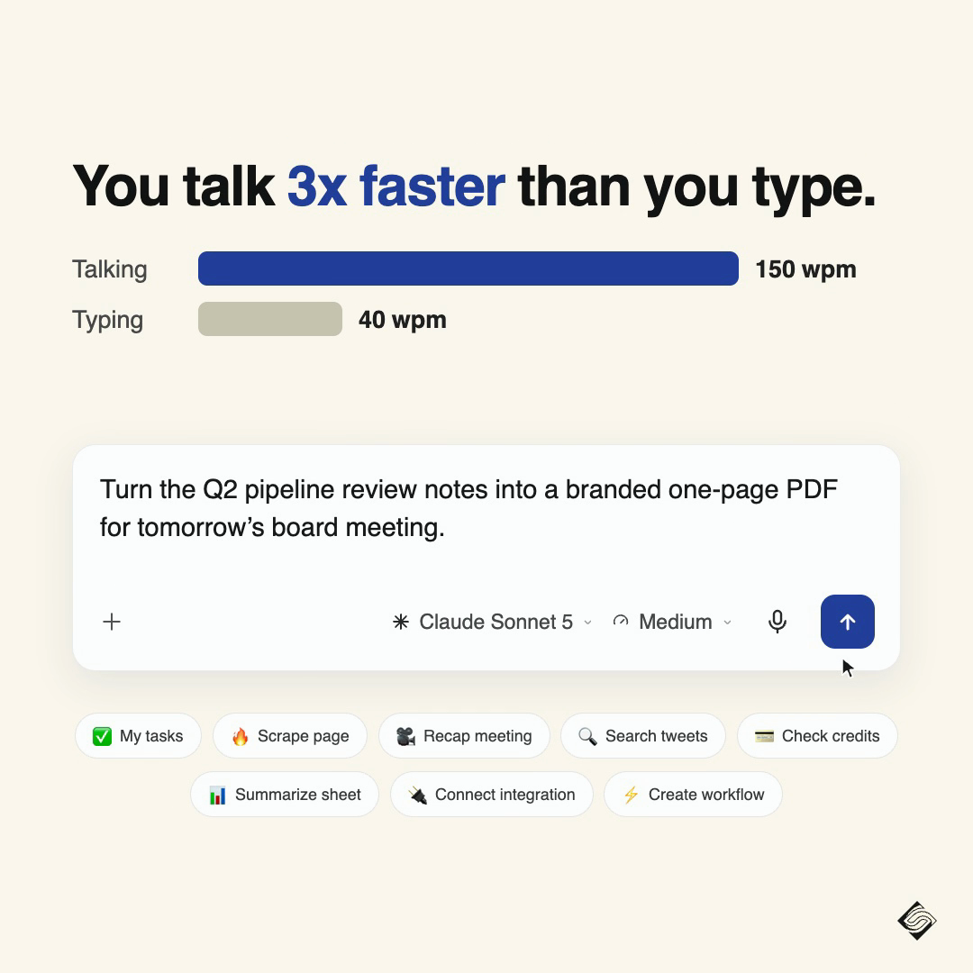 Talking to AI agents is 3x faster than typing to them